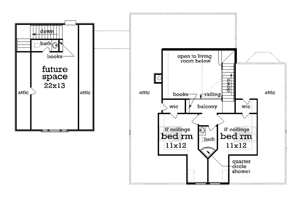 Upper level floor plan